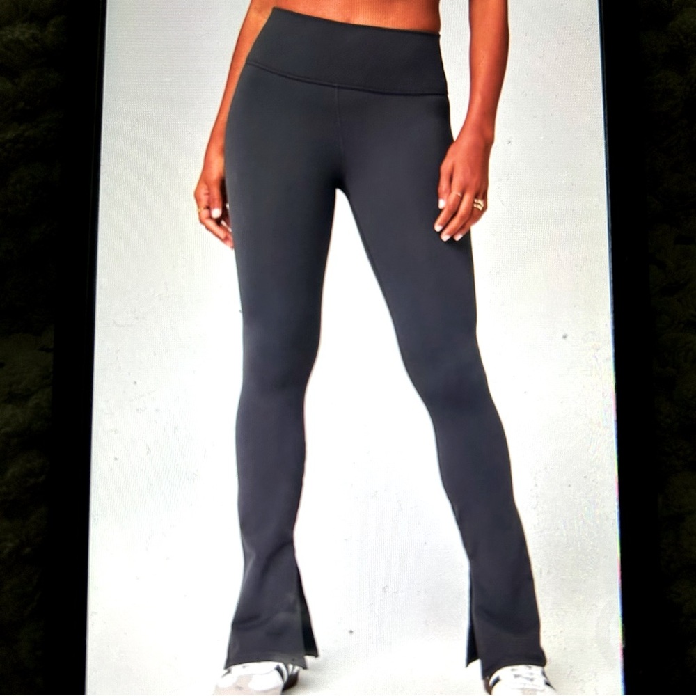 Fabletics PowerHold split hem leggings dark grey